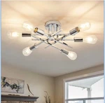 Asgyisa 6-LIGHTS Semi Flush Mount Ceiling Fixture Modern Chrome Matte Sput. Fixed Price $44.99.