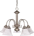 Nuvo Ballerina 5 Light Led Brushed Nickel Alabaster Glass Chandelier. Fixed Price $95.99.