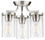 Lassiter 13 In. Brushed Nickel 3-LIGHT Semi-flush Mount. Fixed Price $66.40.