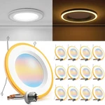 Sunco 12 Pack 6 Inch Led Recessed Lighting Retrofit With Night Light, 2700K/3.... Fixed Price $141.83.