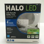 Halo In Recessed Downlight Led 3000K, Dimmable 60W, RL460WH930 Baffle Trim. Fixed Price $11.99.