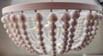 Pottery Barn Kids Beaded Naturalist Flush Mount 18 Wood Light Fixture Euc. Fixed Price $169.00.