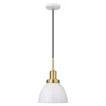 Meyer&cross Madison 1-LIGHT Matte White And Brass Metal Pendant. Fixed Price $21.99.