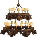 Lodge Style Aspen Bear Head CHANDELIER-21 Lights. Fixed Price $18129.00.