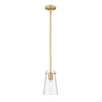 Z-lite Kira 1 Light 5" Pendant, Modern Gold/clear/rod 7508MP-ROD-MGLD. Fixed Price $182.00.