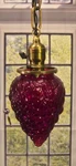 Rare Antique 1910'S Victorian Hanging Ruby Red Uv Glass Light Fixture Pendant. Fixed Price $288.00.