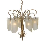 Nos Varaluz Soho Light Forged Steel Chandelier Glass Shades 126C06HO. Fixed Price $399.00.