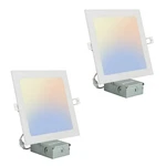 Qibang 2 Pack Dimmable Square Recessed Lights 8 Inch With Junction Box, 3CCT 600. Fixed Price $68.05.