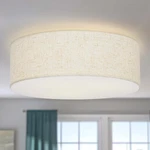 Flush Mount Ceiling LIGHT,16''MODERN Close To Lamp With Double Linen Fab. Fixed Price $195.17.