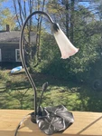 Meyda Lighting Tiffany Style 16" High Pond Lily, Accent Lamp, Pink/white.. Fixed Price $85.00.