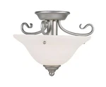 Livex Lighting 6109-91 Coronado Brushed Nickel Semi Flush With White .... Fixed Price $123.25.