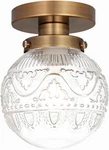 Small Semi Flush Mount Ceiling Light, Modern Globe Clear Glass Fix. Fixed Price $104.26.