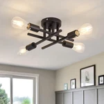Zglaojt Semi Flush Mount 4 Light Ceiling Matte Black With E26 Base Modern. Fixed Price $49.74.
