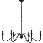 Black CHANDELIER,6-LIGHT Rustic Industrial Iron Chandeliers For Dining Room L.... Fixed Price $81.68.
