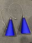 Lot Of 2 Pieces Tech Lighting Free Jack Cone Cobalt Satin Nickle Pendants 3 Oah. Fixed Price $165.00.