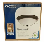 Lithonia Lighting 11983BZ With Bubble Fluorescent Decor Round Flush Mount Bronze. Fixed Price $17.99.