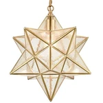 Daycent Moravian Star Light Fixture Modern Brass Seeded Glass Pendant 15IN. Fixed Price $193.99.