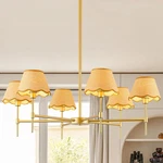 Gold Boho 6-LIGHT Rattan Chandelier Adjustable Rustic Pendant Lamp. Fixed Price $165.99.