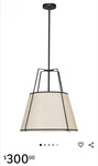 Dainolite Lighting TRA-1P-BK-CRM Trapezoid Pendant Black With Cream. Fixed Price $149.99.
