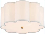 Flush Mount Ceiling Light Fixture W/cream White Fabric Drum Shade. Fixed Price $40.49.