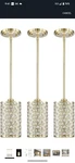 Doraimi Lighting 3 Pack 1 Hanging Kitchen Island Crystal Pendant. Fixed Price $44.99.