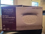 Home Decorators Ellis Place 12.25 In. Chrome Led Modern Flush Mount Light Nib. Fixed Price $40.00.
