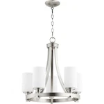 Quorum Lancaster Light 21' Chandelier, Satin Nickel 6207-5-65. Fixed Price $408.00.