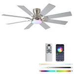 52 Inch Ceiling Fan With Light, 6 Speeds Reversible Low Profile W.... Fixed Price $130.46.