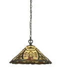 Z-lite Z18-46-01 Jenova Pendant Light Chestnut Bronze Tiffany Style Leaded Glass. Fixed Price $129.00.