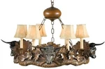 Handcrafted Lodge Longhorn Chandelier Rustic Elegance. Fixed Price $2905.00.