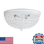Elegant Designs FM1000-WHT Elipse Crystal 13 Inch Modern Metal 2 Light Bowl. Fixed Price $73.68.
