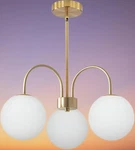 Bokt 3-LIGHT Sputnik Chandelier White & Gold, Glass Globe, Mid Century. Fixed Price $56.53.