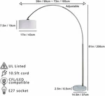 Adjustable Tall Steel Arching Marble Base & White Shade Floor Lamp 81"H. Fixed Price $145.99.