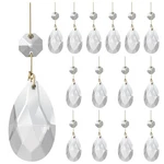 Aiskaer 15 Pcs Clear Teardrop Crystal Chandelier, Metal Hook,. Fixed Price $13.14.