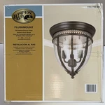 Hampton Bay Flush Mount Ceiling Light Oil Rubbed Bronze Seeded Glass New. Fixed Price $35.99.