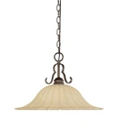 Forged Sienna Warm Amber Glazed Glass Pendant/chandelier Orig $180. Fixed Price $71.99.