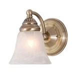 Vaxcel Standford Bathroom Light, Antique Brass/alabaster Glass- WL35121A. Fixed Price $55.99.