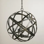 Metal Orb Chandelier 24 Inch Bronze World Market 5 Bulb Light Fixture Open Box. Fixed Price $299.99.