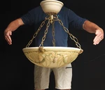 Antique Arts & Crafts Mission Weller Pottery 3 Light Chandelier Pair Available. Fixed Price $3950.00.