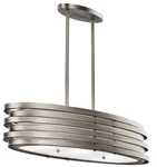 Kichler 43303NI Roswell 3-LIGHT 12.25" Chandelier Oval Pendant In Brushed Nickel. Fixed Price $1214.99.