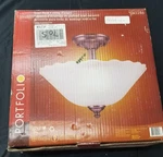 Portfolio Rubber Oil Bronze Ceiling Light Fixture Nib INV#M-466. Fixed Price $24.99.