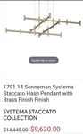 Sonneman 1790.14 Systema Staccato Hash 5X5 Pendant Light Painted Brass $9K. Fixed Price $600.00.