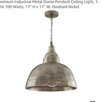 Capital Lighting Sedona 330313XN Industrial Dome Pendant 17" Oxidized Nickel 1-. Fixed Price $129.60.