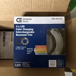 X4 Commercial Electric 4" Led Color Changing Light Interchangeable Recessed Trim. Fixed Price $17.99.