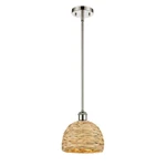 Innovations Woven Rattan 1LT 8" Stem Pendant, Pn/natural 516-1S-PN-RBD-8-NAT. Fixed Price $242.00.