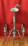 Murray Feiss 4 Arm Chandelier Industrial Nickel Ceiling Light Fixture. Fixed Price $60.00.