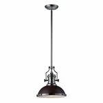 Elk Chadwick Walnut Shade Polished Nickel Island Single 1-LIGHT 14-INCH Pendant. Fixed Price $129.95.