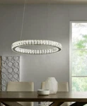 Home Decorators COLLECTION-24 In. Chrome Integrated Led Pendant Clear Crystals. Fixed Price $208.24.