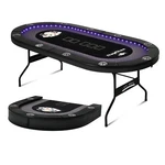 10 Player Foldable Poker Table Led Light Casino Blackjack Texa Holdem Desk. Fixed Price $439.99.