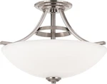 Quoizel Ibsen Semi Flush Mount Ceiling Light, Brushed Nickel And Opal Etched. Fixed Price $80.00.